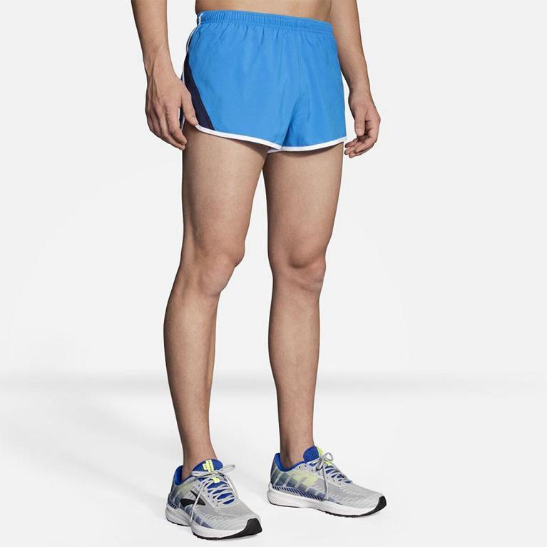 Brooks Men's GO-TO 2 SPLIT Running Shorts - Blue - Canada (OLYDP-2106)